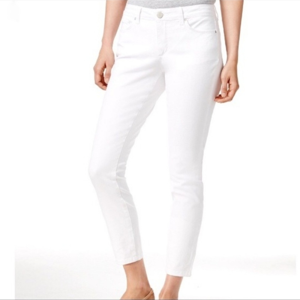 Maison Jules White Denim Skinny Ankle Jeans